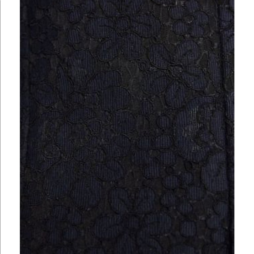 NWT Zara Navy Blue Lace Black Trim Tuxedo Jacket - Picture 4 of 8